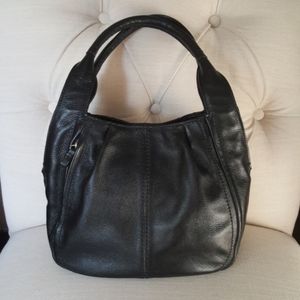 Brighton gracie pebbled black leather handbag